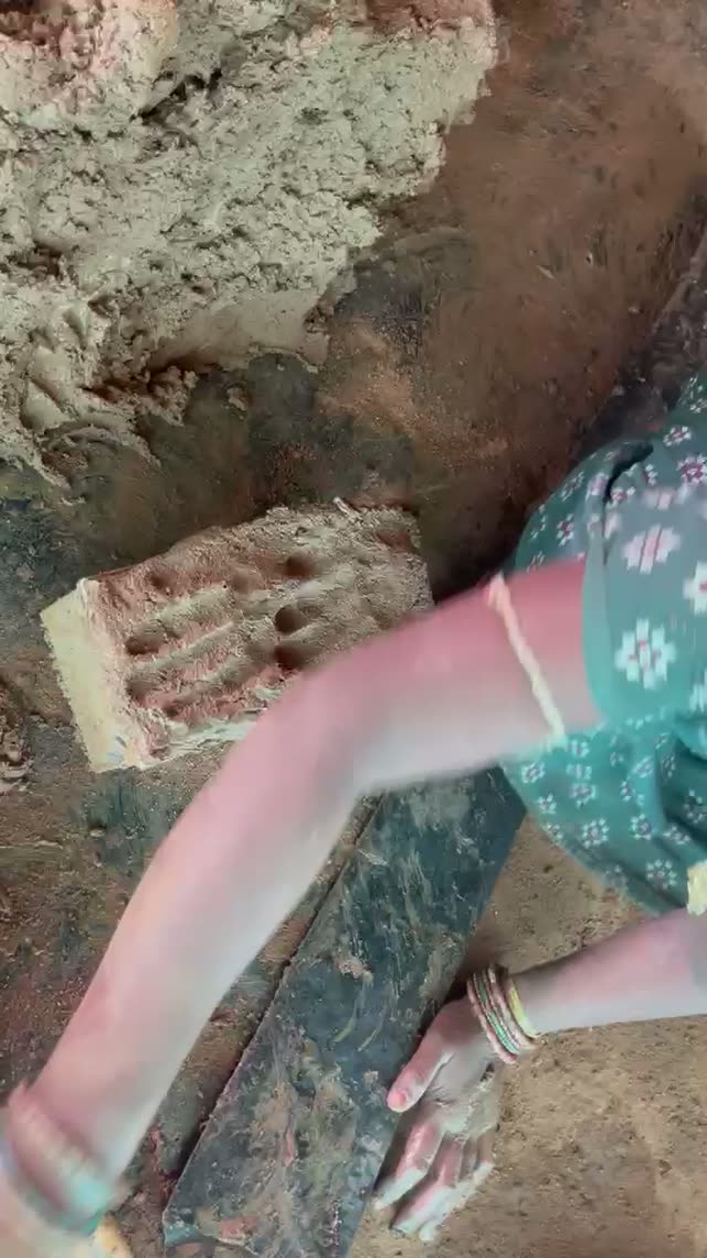 Hand-Molded Mud Brick Making
